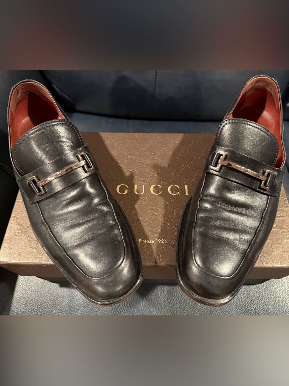 Gucci Men’s Black Leather Horse Bit Loafers G8.5 US Mens 9.5 GREAT w/Box & GGbag